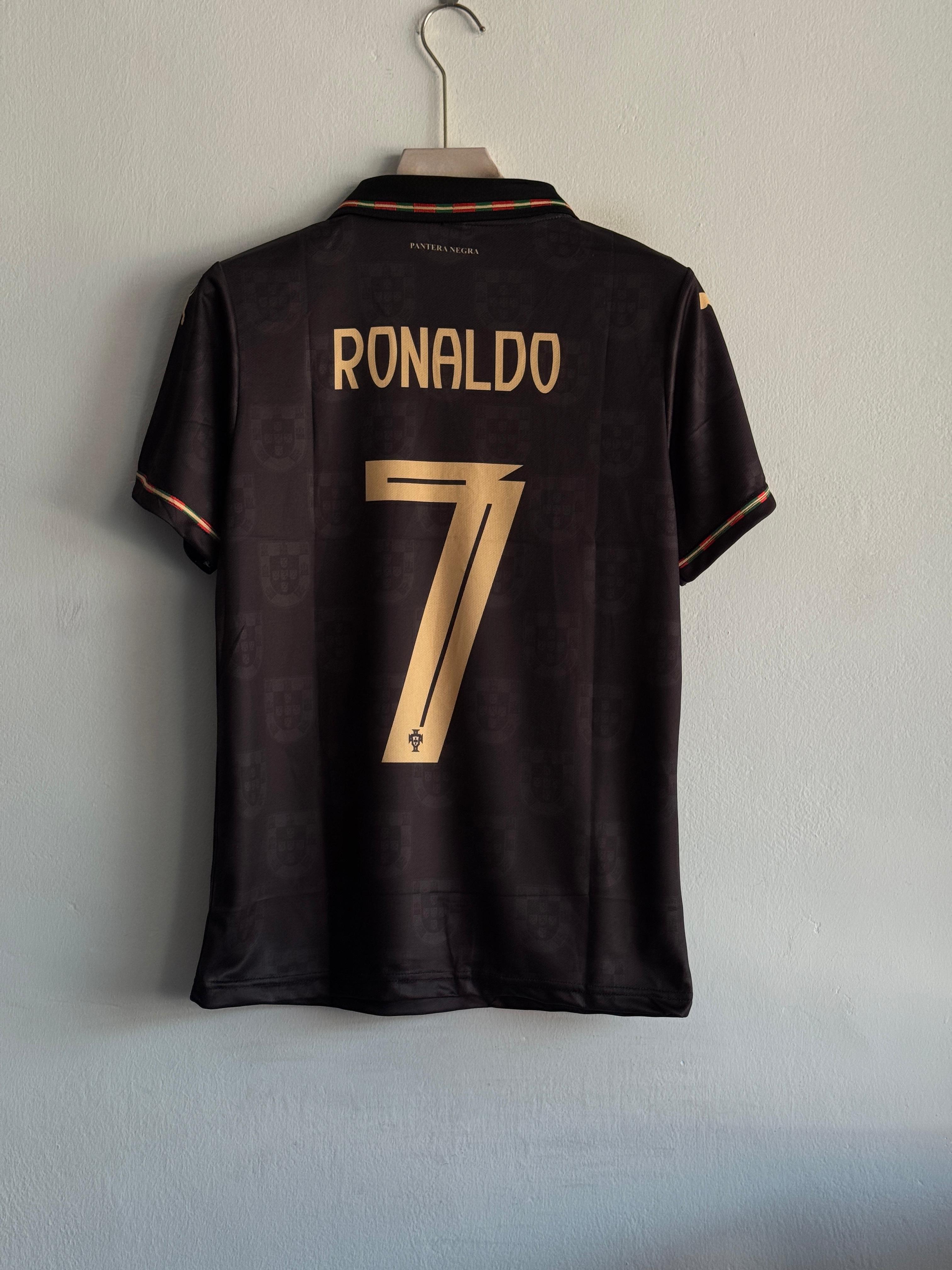 Portugal Ronaldo #7 Black Edition Football Jersey