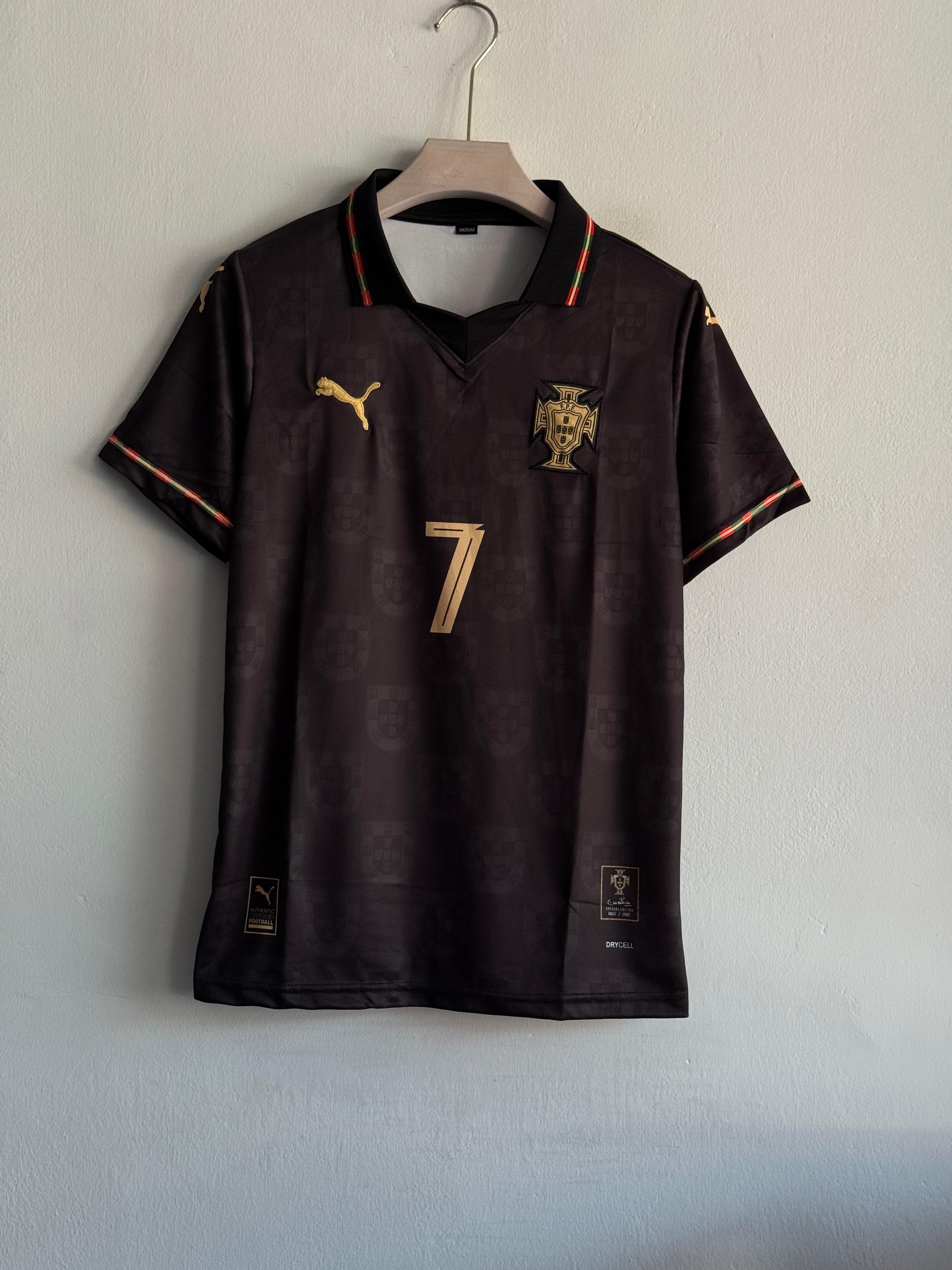 Portugal Ronaldo #7 Black Edition Football Jersey