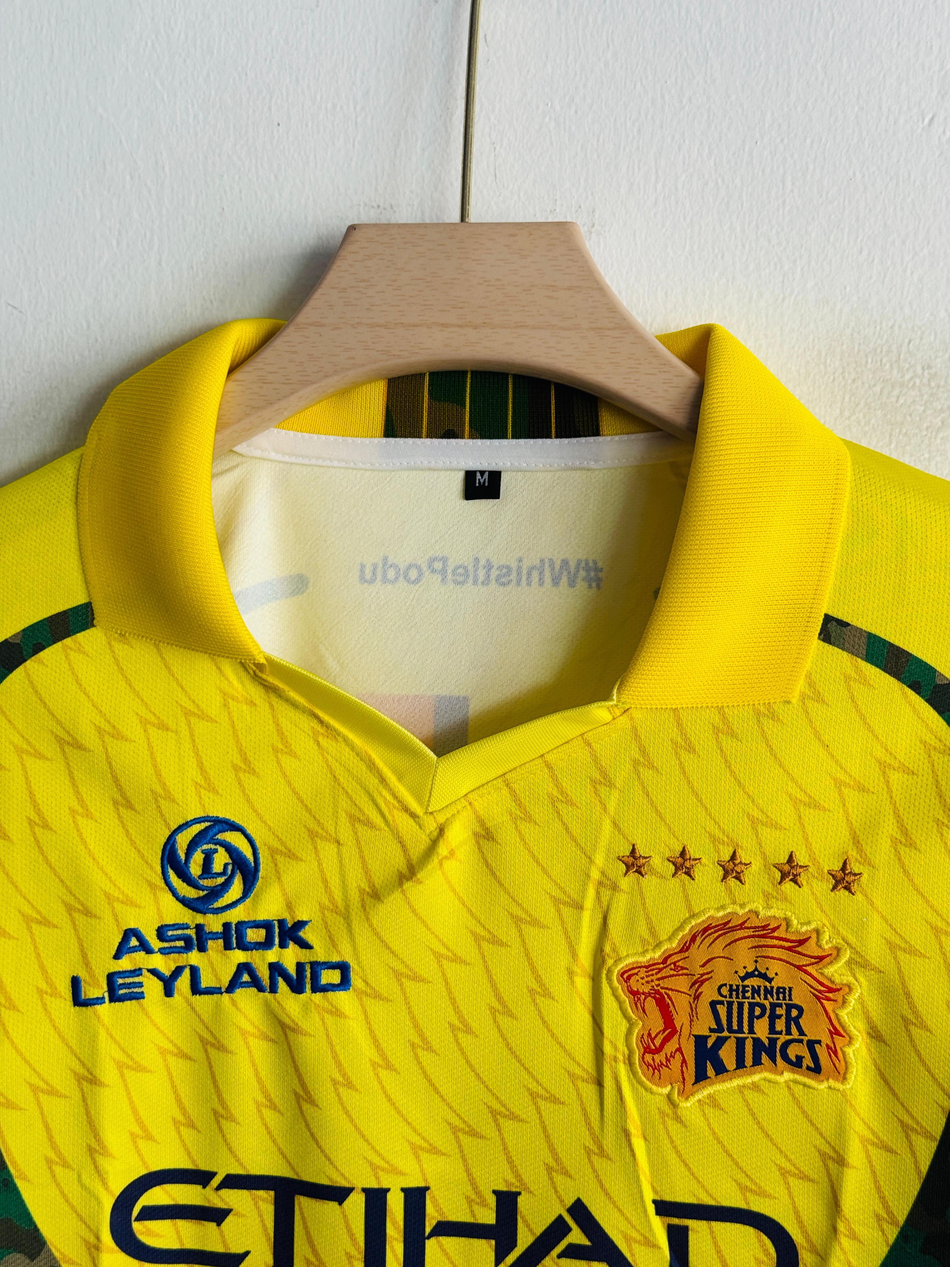 CSK Dhoni Full Sleeve Cricket Jersey – Champion Yellow Edition