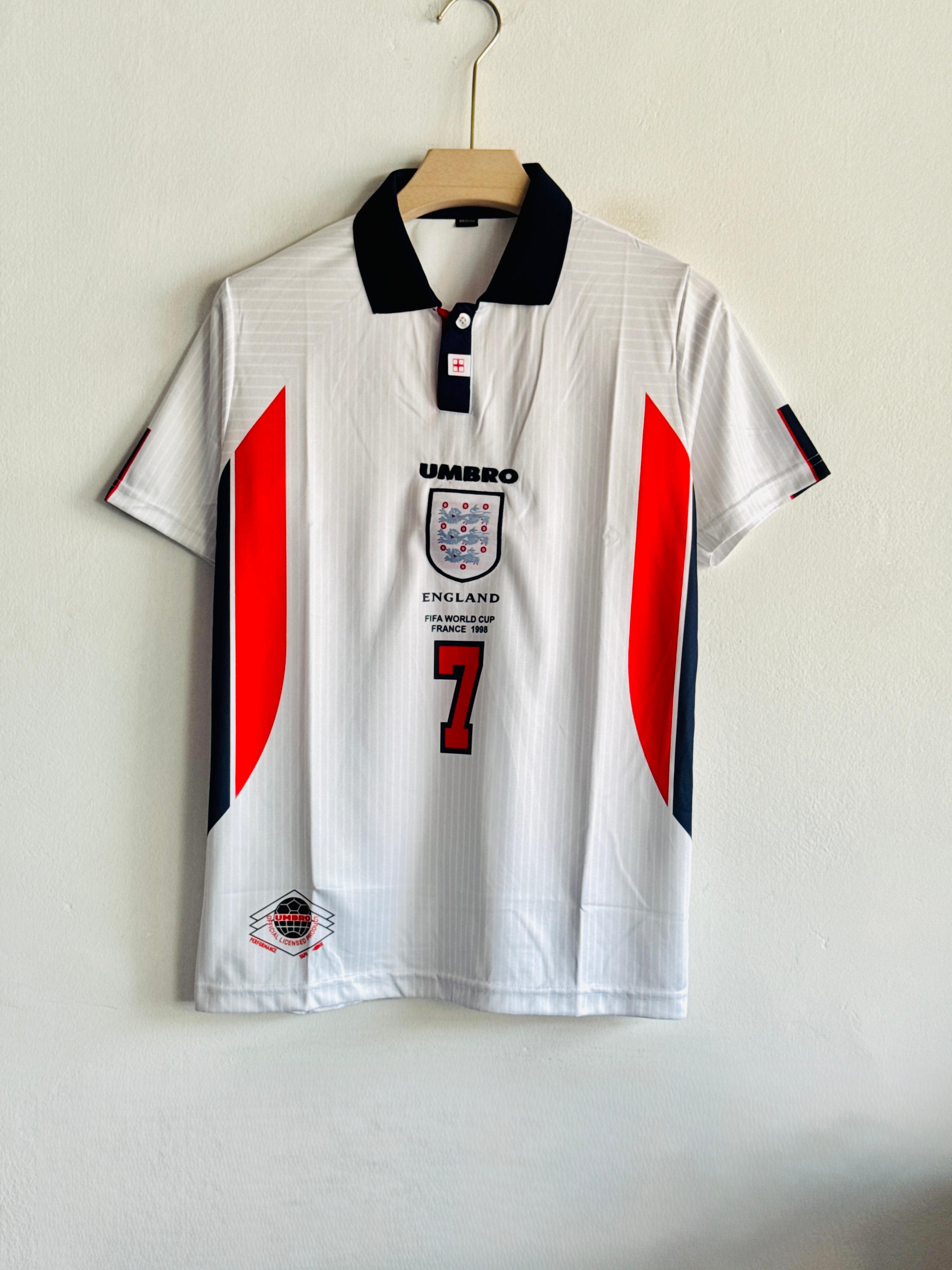 England 1998 Retro Jersey (Embroided)