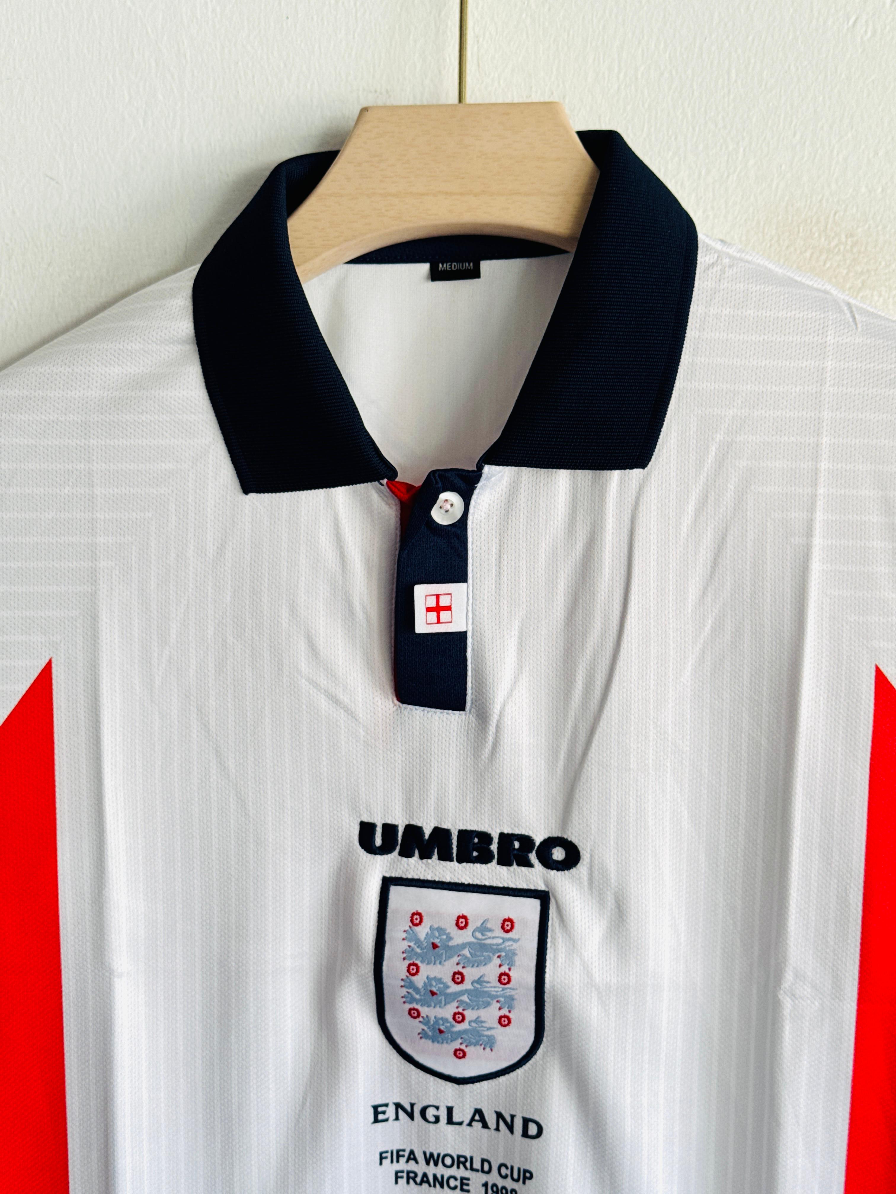 England 1998 Retro Jersey (Embroided)