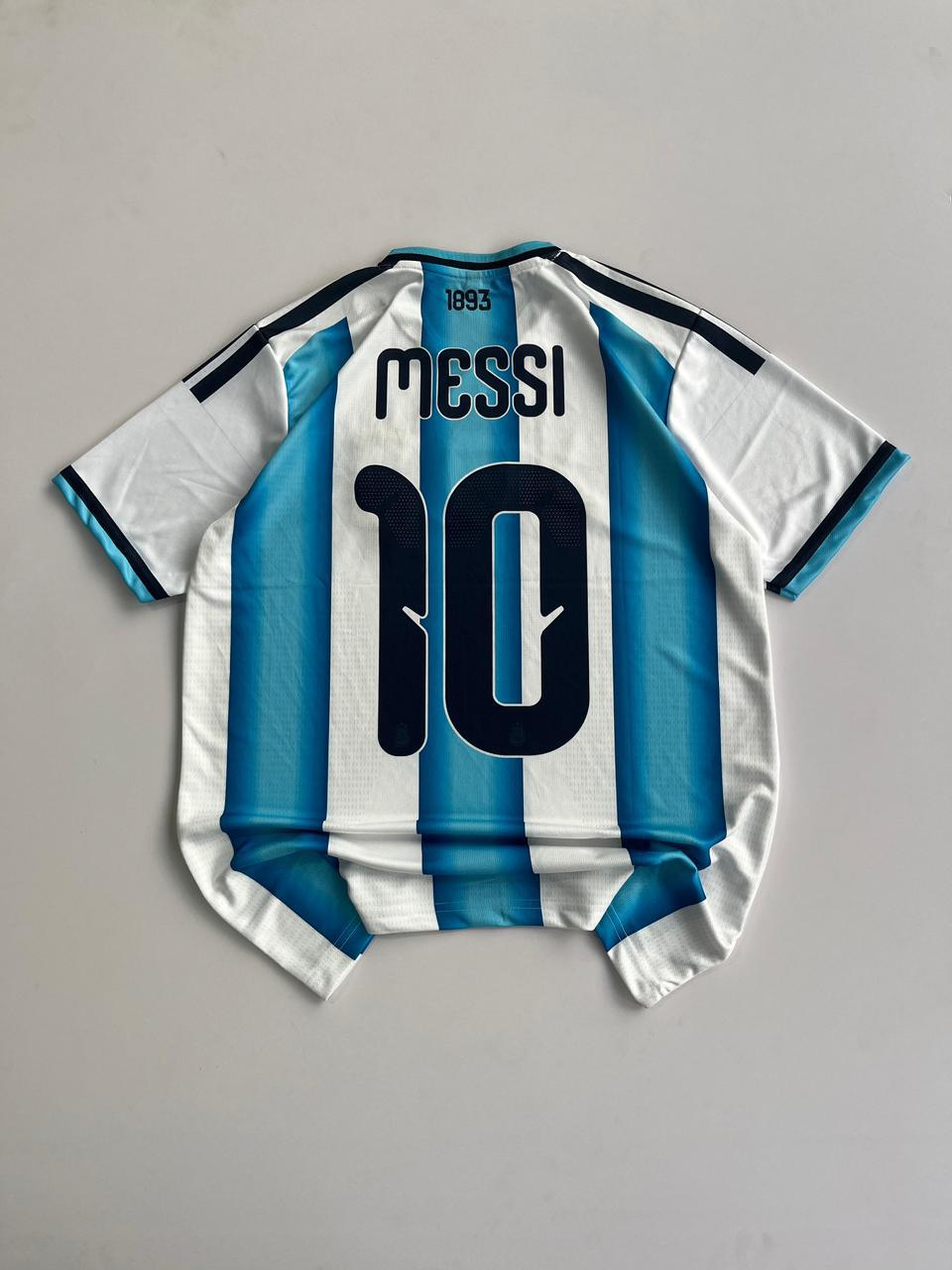 Argentina FIFA World Cup Home Jersey – Messi #10 Champions Edition🏆(Embroided)