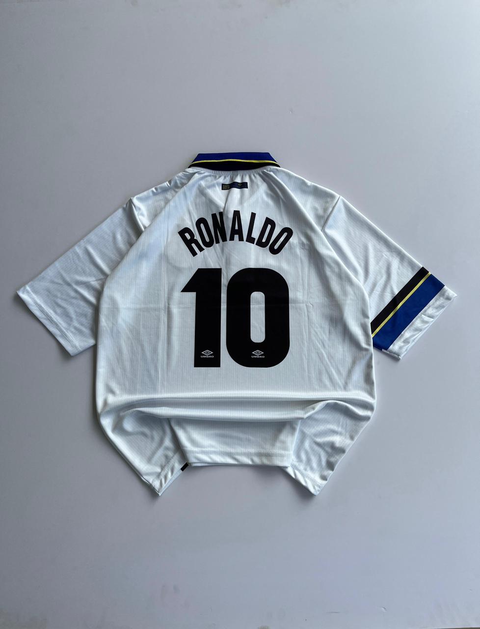 Inter Milan Retro Away Jersey – Ronaldo #10 ⚫🔵 (Embroided) FIVE SLEEVE