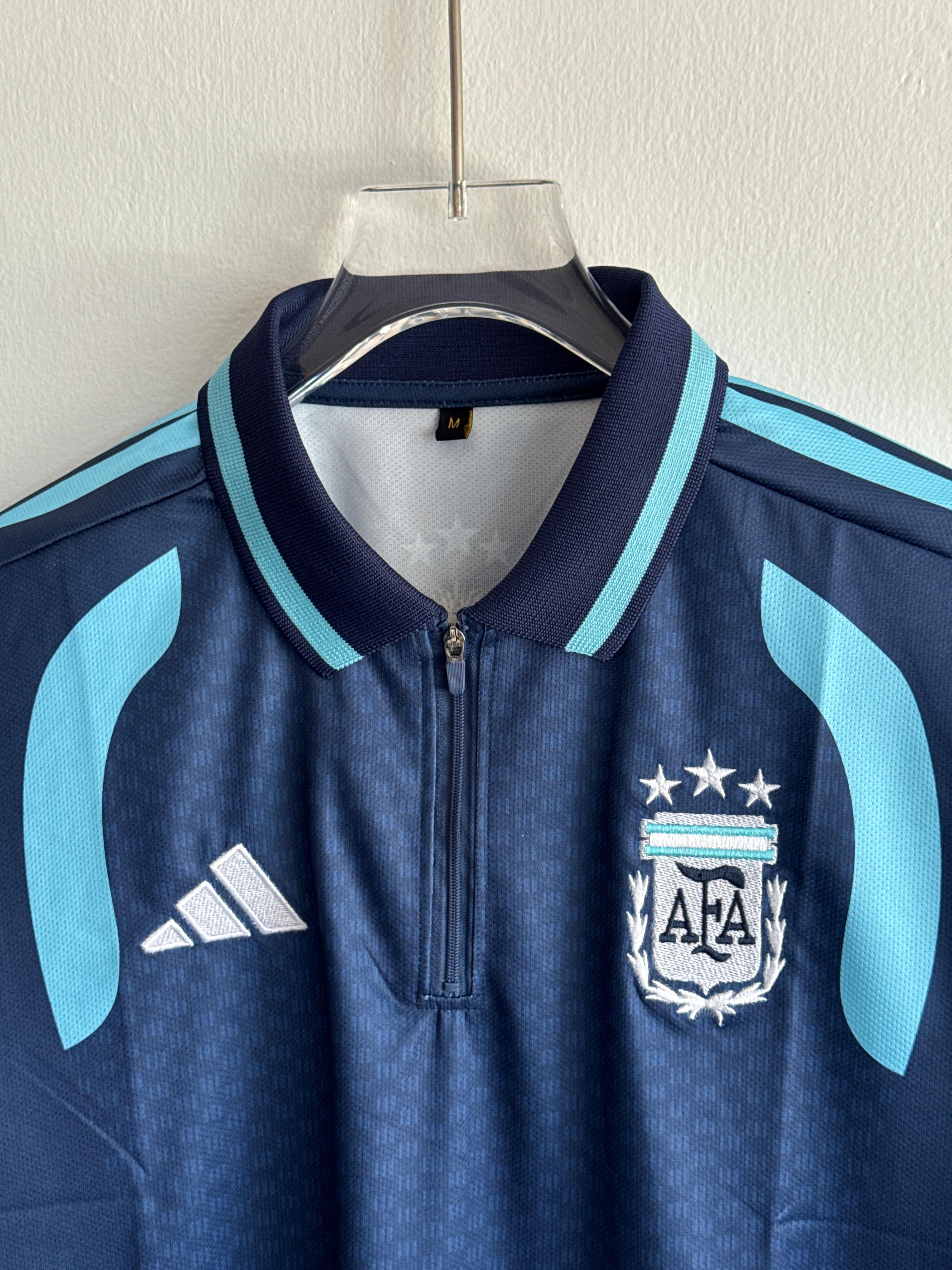 Argentina 2024 Away Jersey (Embroided) ZIPPER TYPE
