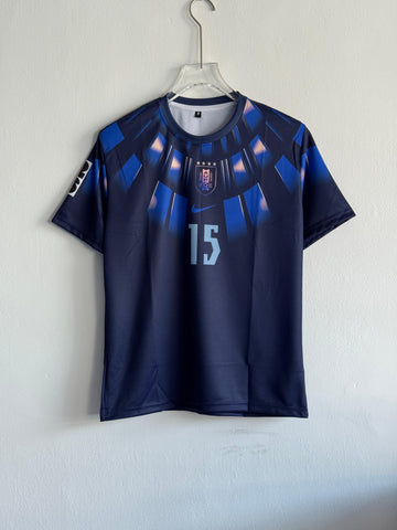 Uruguay 2024 Away Jersey 🇺🇾🌌 Federico Valverde #15 Edition (Printed logos)