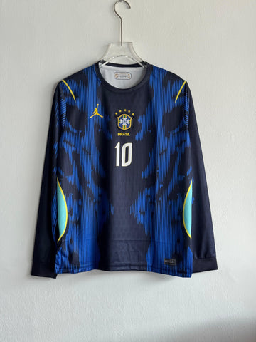 Brazil Long Sleeve Away Jersey – Neymar Jr #10 (Embroided)