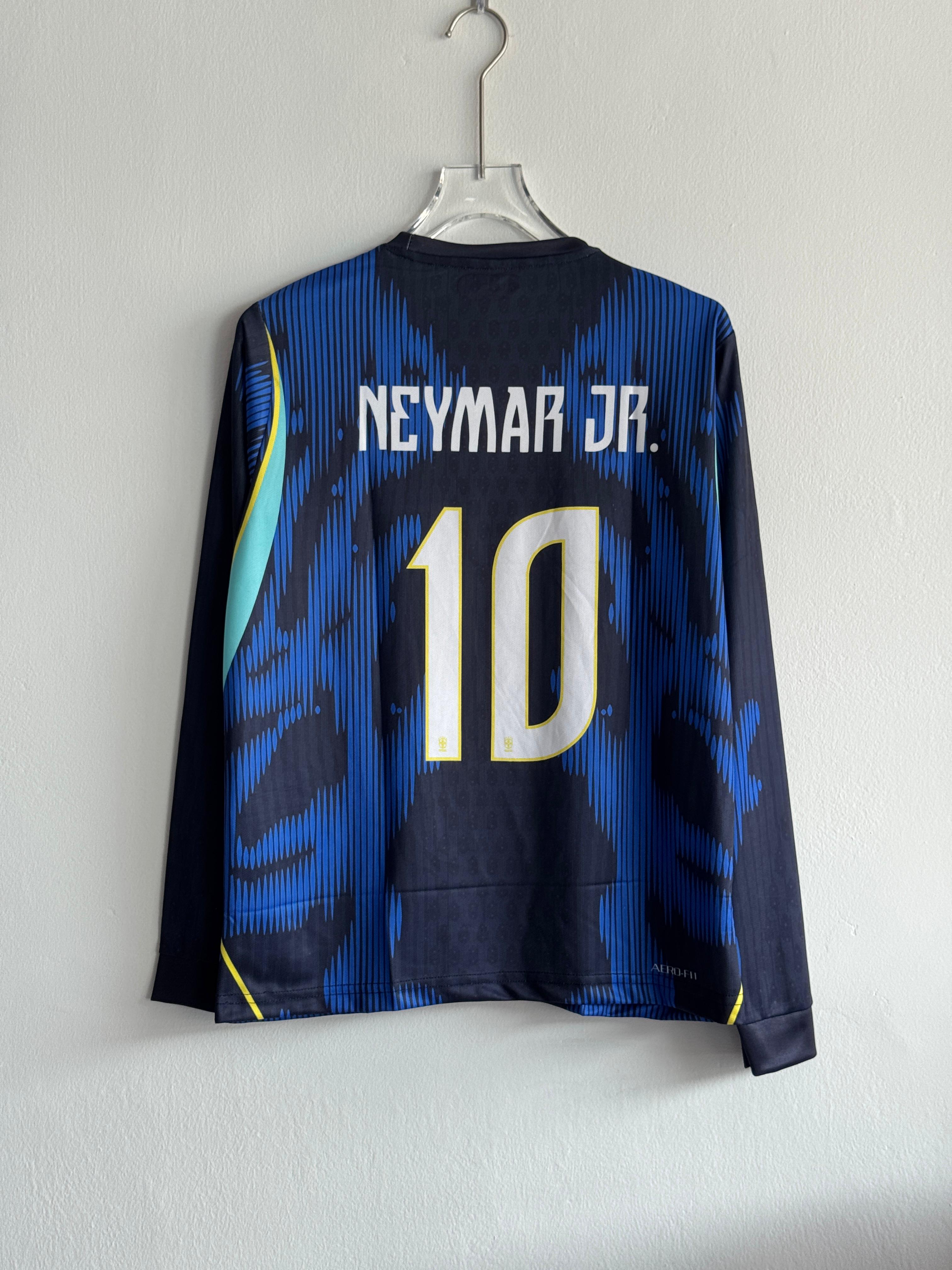 Brazil Long Sleeve Away Jersey – Neymar Jr #10 (Embroided)