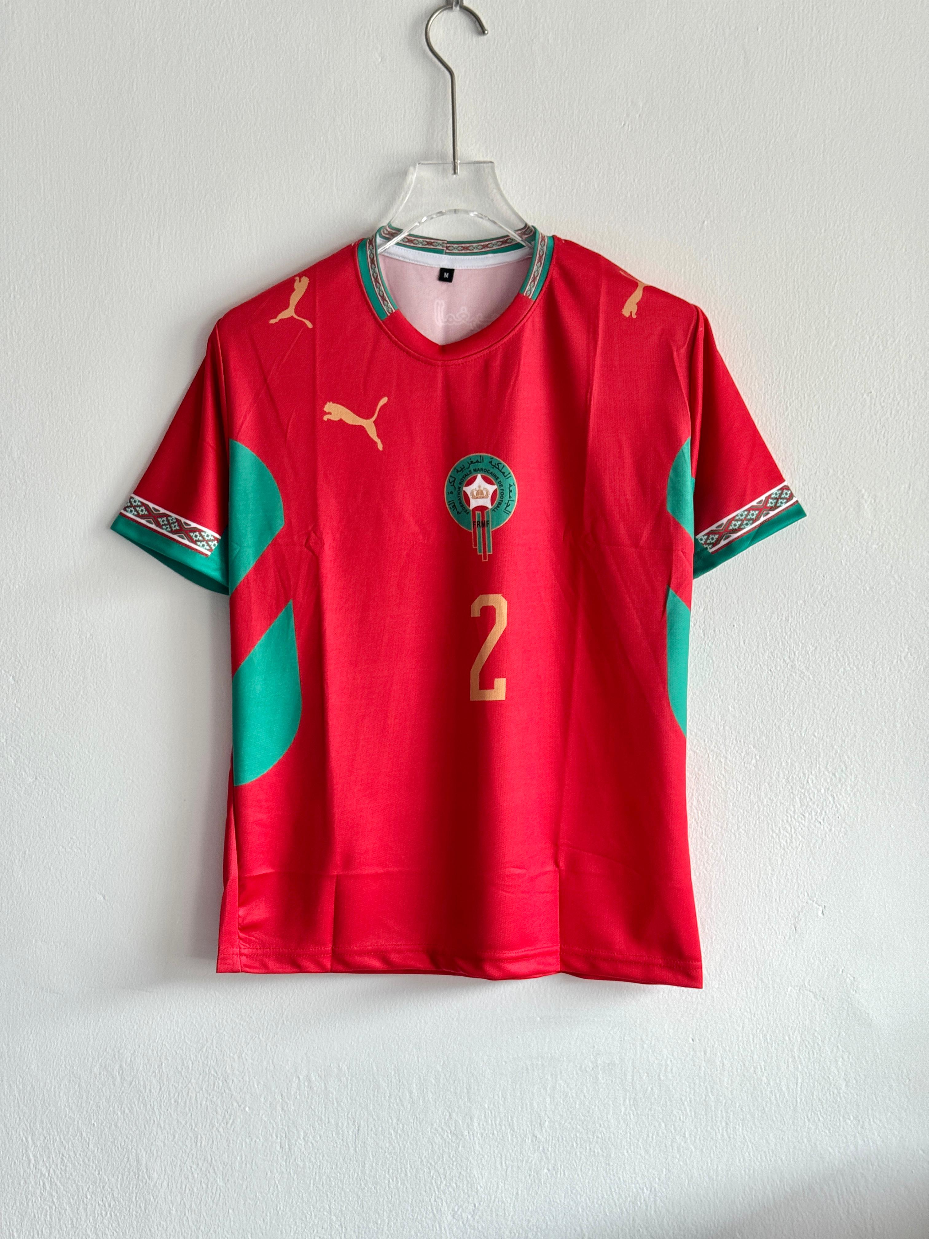 Morocco Home Jersey – Hakimi #2 Edition (Printed logos)