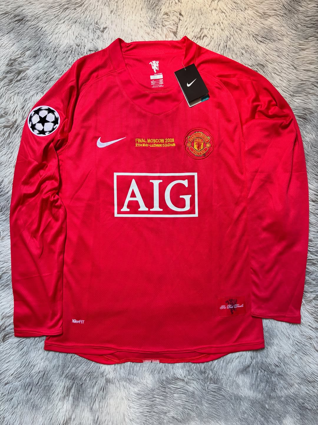 Manchester United 2008 UCL Final Long Sleeve Jersey (Retro Version)