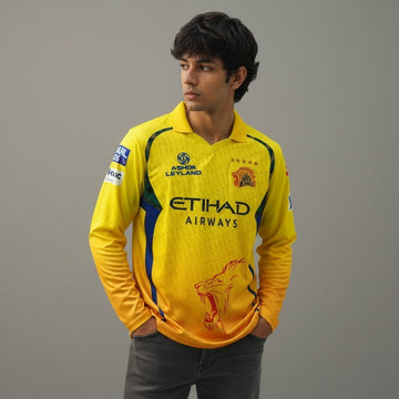 CSK Dhoni Full Sleeve Cricket Jersey – Champion Yellow Edition