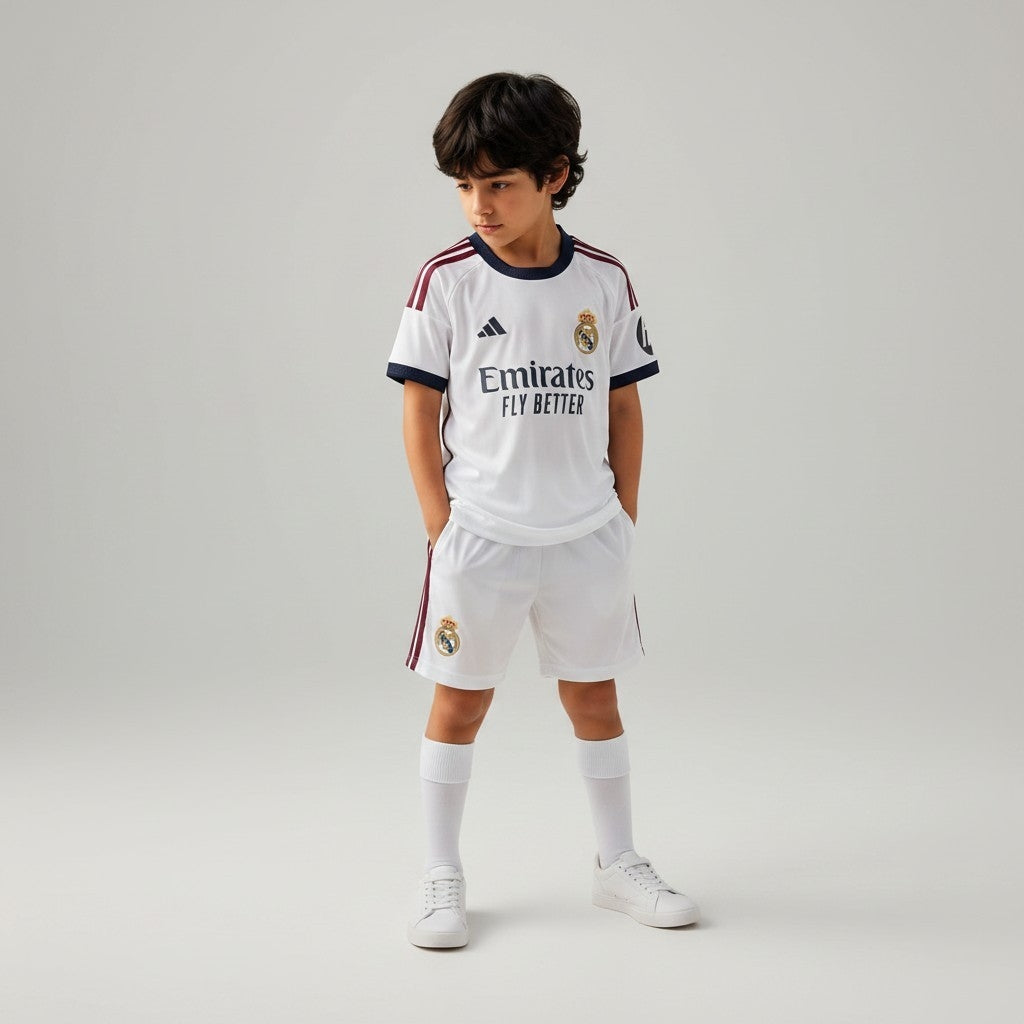 Real Madrid Home Jersey 2025/26 (Kids FC Set)