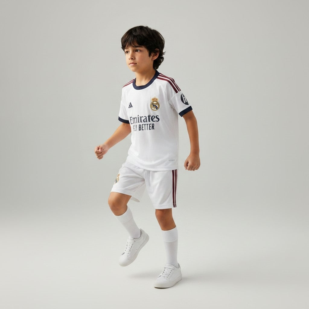Real Madrid Home Jersey 2025/26 (Kids FC Set)
