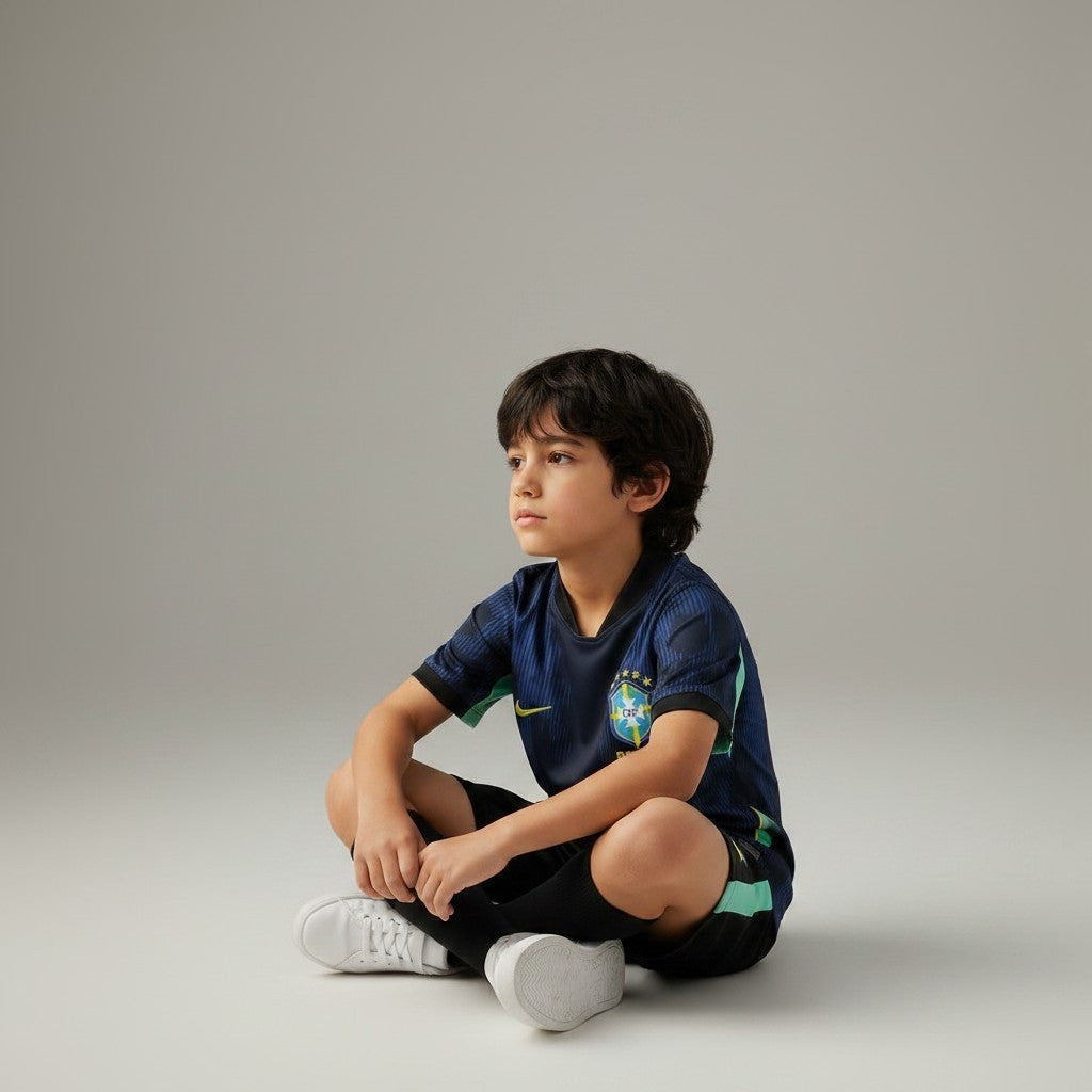 Brazil Away Jersey 2026 (Kids FC Set)