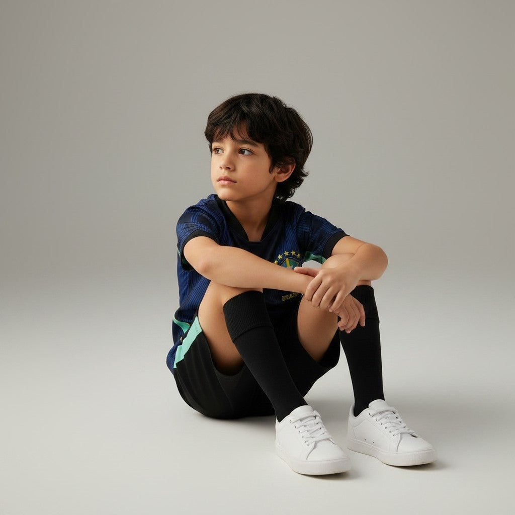 Brazil Away Jersey 2026 (Kids FC Set)