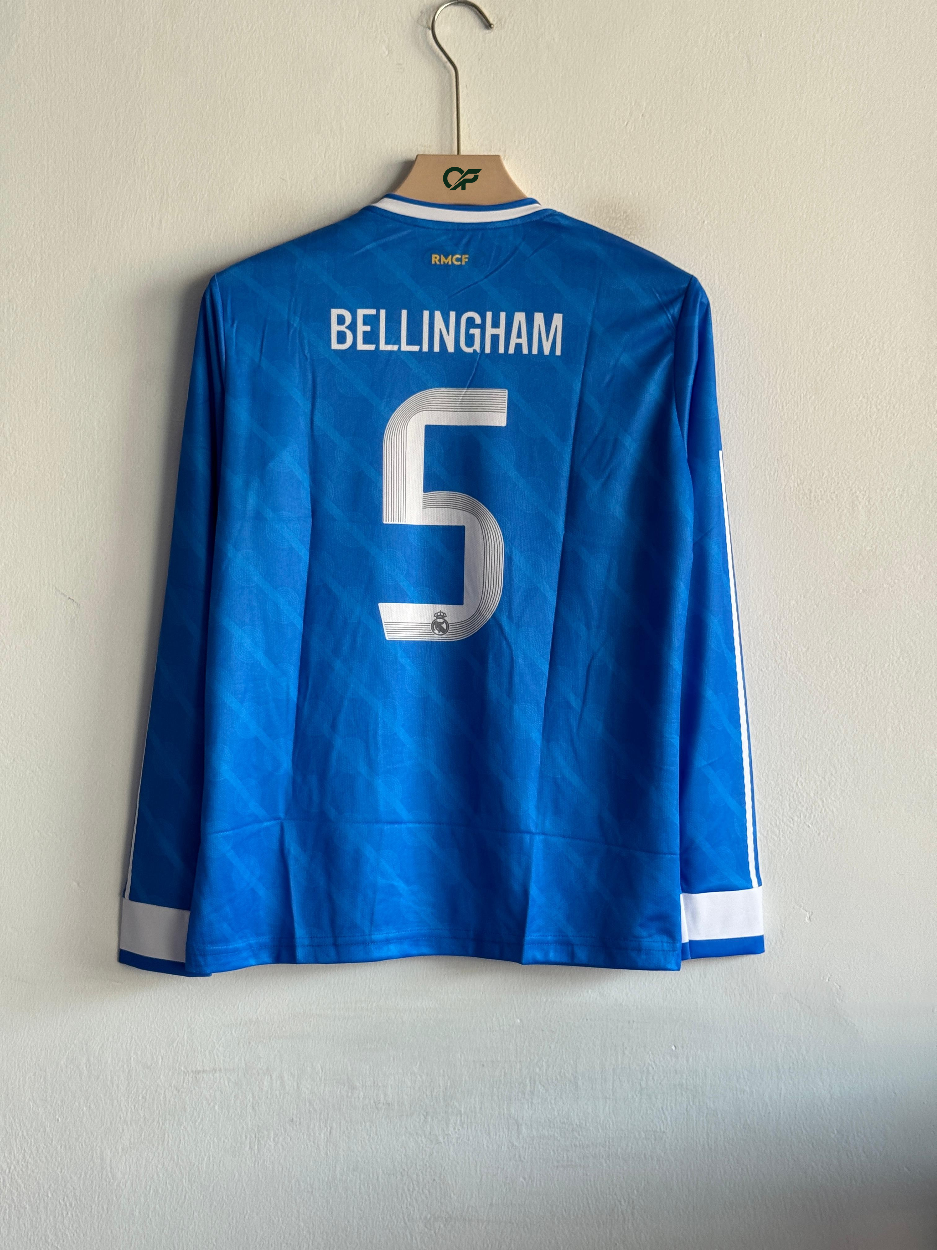 Real Madrid Blue Long Sleeve Jersey – Bellingham 5 (Embroided)